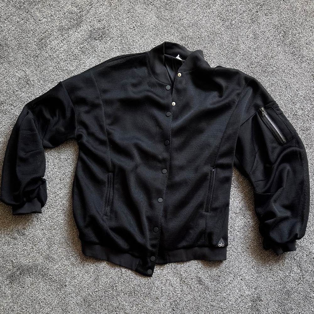 Alo mesh black Bomber Jacket